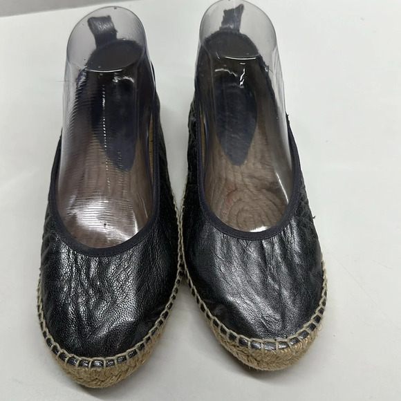 Free People FP Maya Espadrille Slip On Ballet Flats Shoes Flat Metallic Silver 8 - Picture 3 of 9